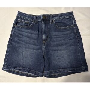 Lee Denim Shorts Womens 10 Dark Blue Regular Fit High Rise Stretch